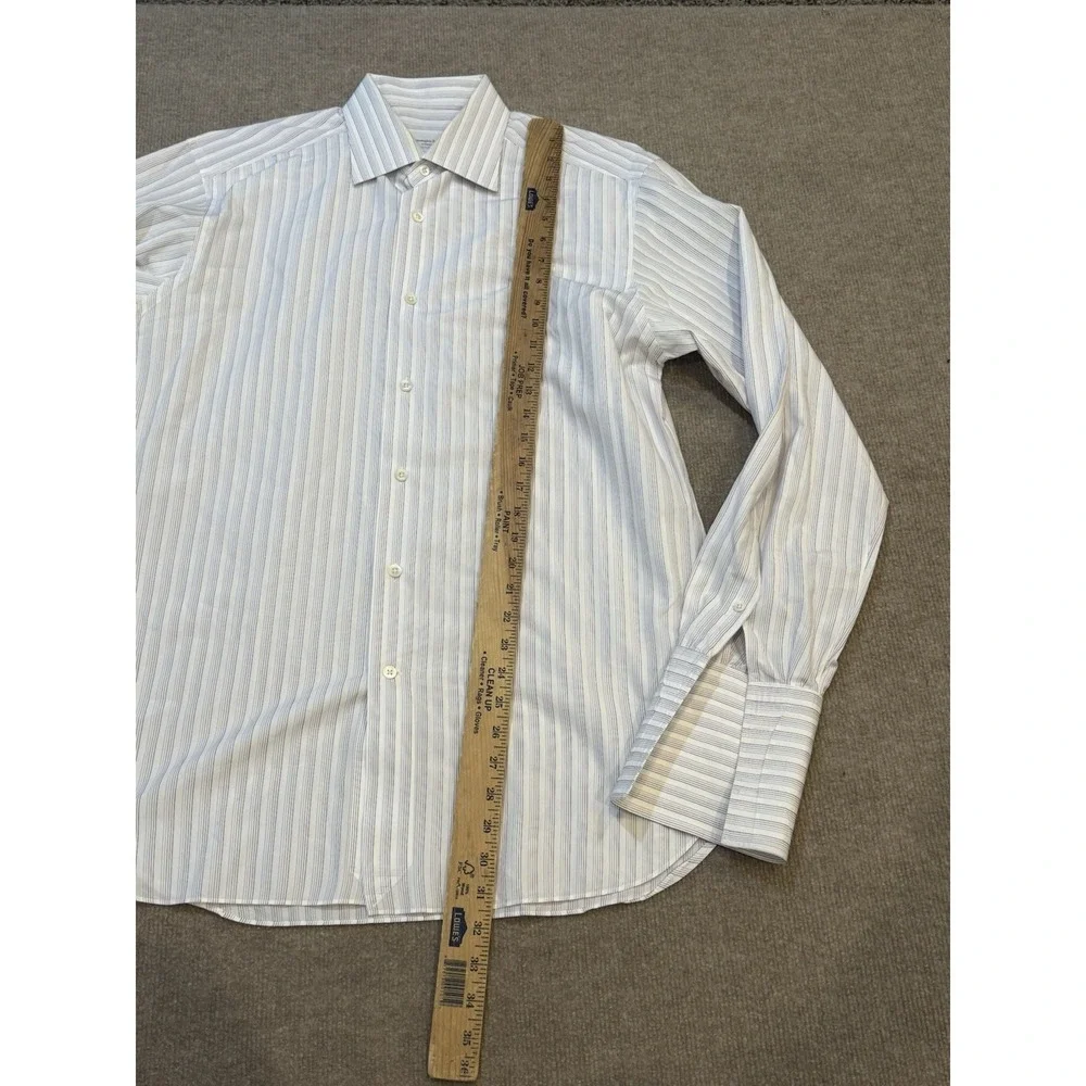 ERMENEGILDO ZEGNA Su Misura Comfort Fit Long Sleeve Striped Casual Shirt Large